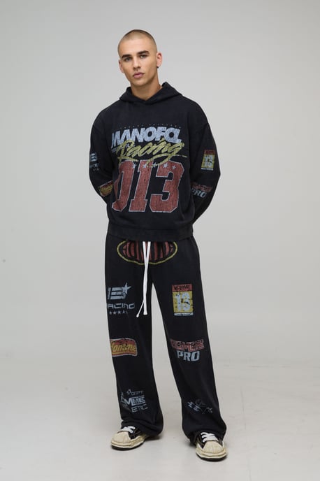 Oversized Boxy Washed Moto Hoodie - Image 4