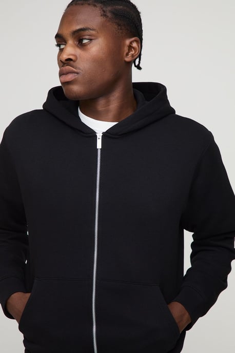 Basic Regular Zip Through Hoodie - Image 3