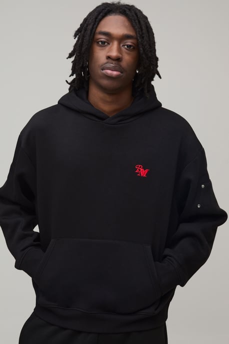 Oversized Boxy BM Panelled Hoodie - Image 1