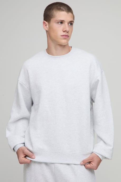 Basic Oversized Boxy Crew Neck Sweatshirt - Image 1