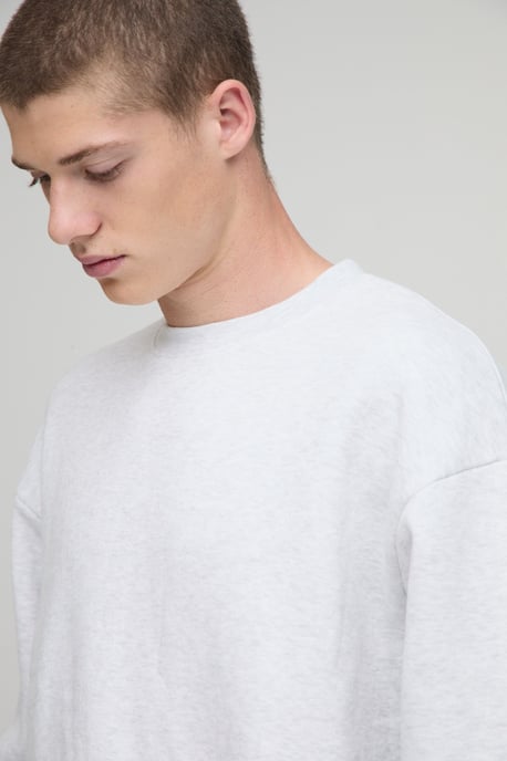 Basic Oversized Boxy Crew Neck Sweatshirt - Image 3