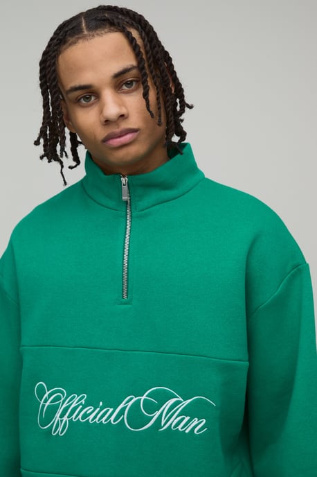 Official Man Quarter Zip Panel Sweatshirt - Image 3