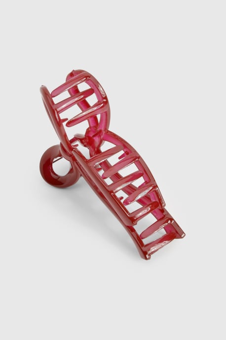 Cherry Red Bow Claw Clip - Image 3
