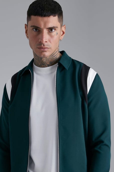Tailored Collared Varsity Regular Fit Bomber Jacket - Image 3