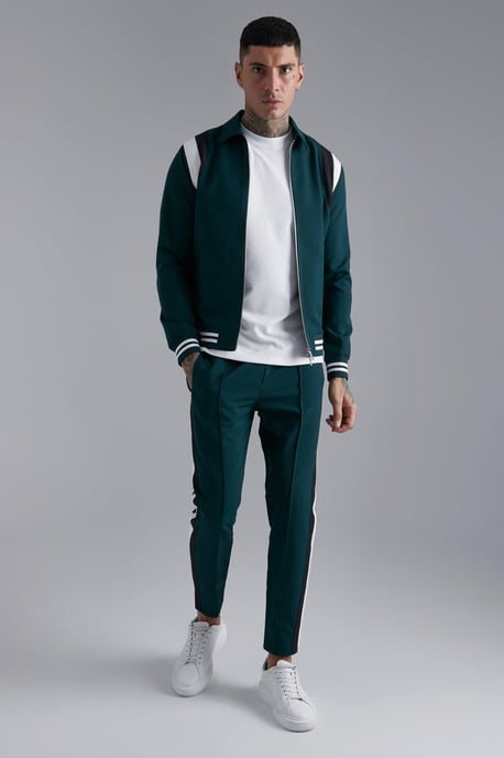 Tailored Collared Varsity Regular Fit Bomber Jacket - Image 4