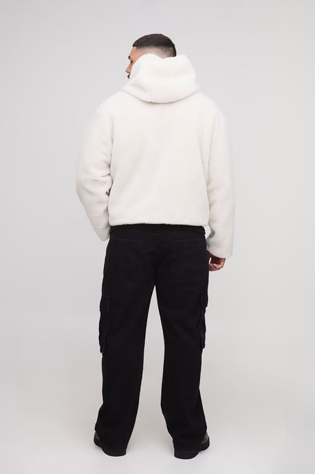 Plus Borg Regular Fit boxy Duffle Coat - Image 2