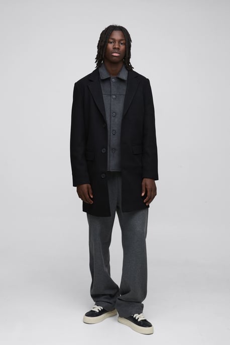 Single Breasted Wool Mix Overcoat - Image 1