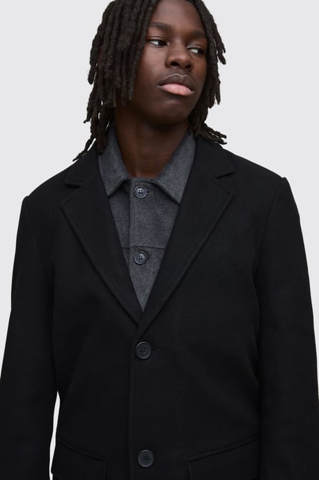 Single Breasted Wool Mix Overcoat - Image 3