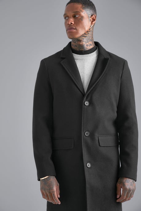 Single Breasted Wool Mix Overcoat - Image 4