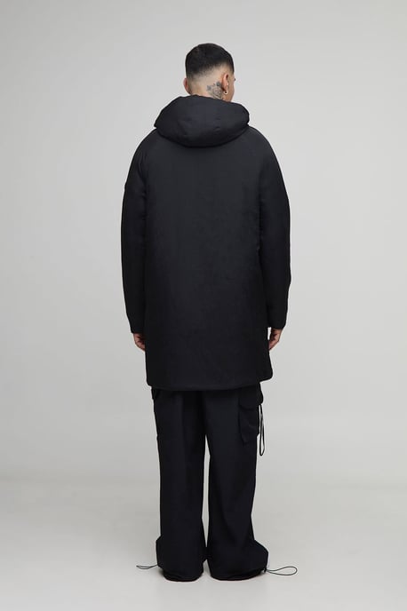 Tall Regular Fit Longline Hooded Zip Up Padded Parka - Image 2