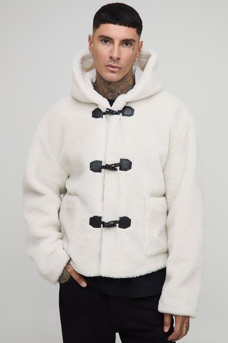 Tall Borg Regular Fit Boxy Duffle Coat - Image 1
