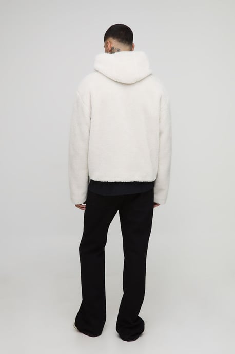 Tall Borg Regular Fit Boxy Duffle Coat - Image 2