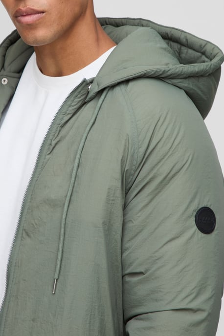 Regular Fit Longline Hooded Funnel Padded Parka Jacket - Image 3