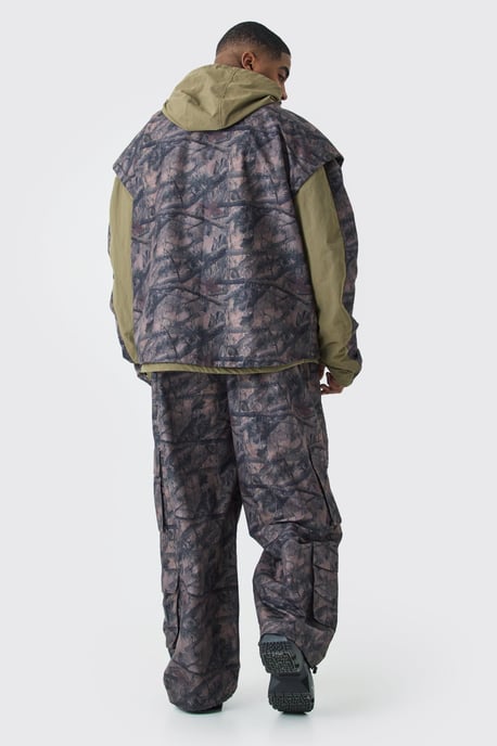 Plus Washed Ripstop Nylon Camo Utility Jacket - Image 2