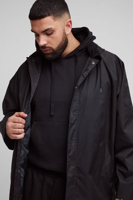 Plus Oversized Cord Collar Hooded Parka Jacket - Image 3