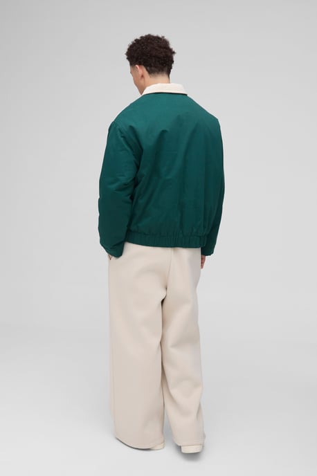 Oversized Contrast Cord Twill Collared Bomber Jacket - Image 2