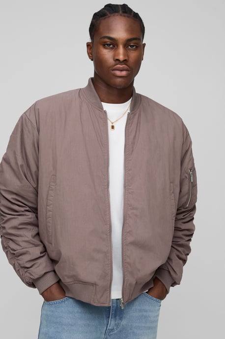 Boxy Fit Peached Embroidered MA1 Bomber Jacket - Image 1
