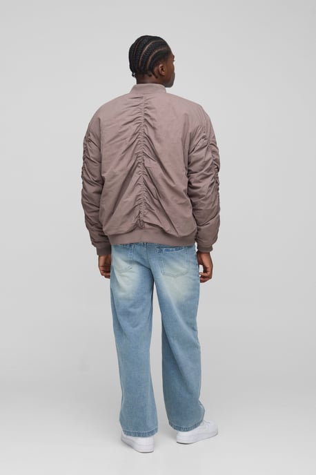 Boxy Fit Peached Embroidered MA1 Bomber Jacket - Image 2