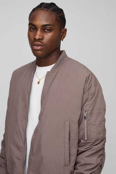 Boxy Fit Peached Embroidered MA1 Bomber Jacket - Image 3