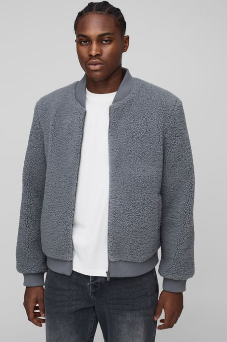Regular Fit Borg Bomber Jacket - Image 1