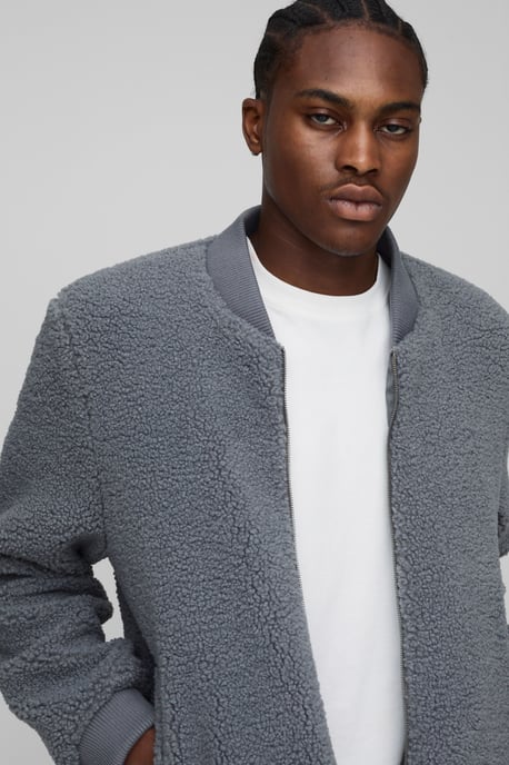Regular Fit Borg Bomber Jacket - Image 3
