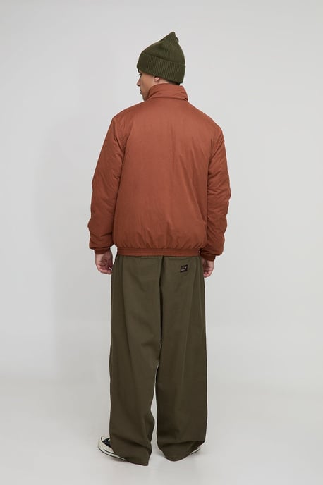 Regular Fit Funnel Neck Nylon Mono Padded Bomber Jacket - Image 2