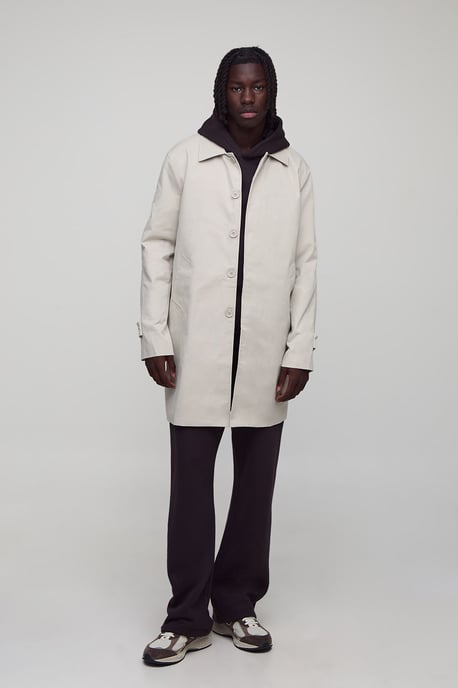 Single Breasted Poly Twill Mac Jacket - Image 1