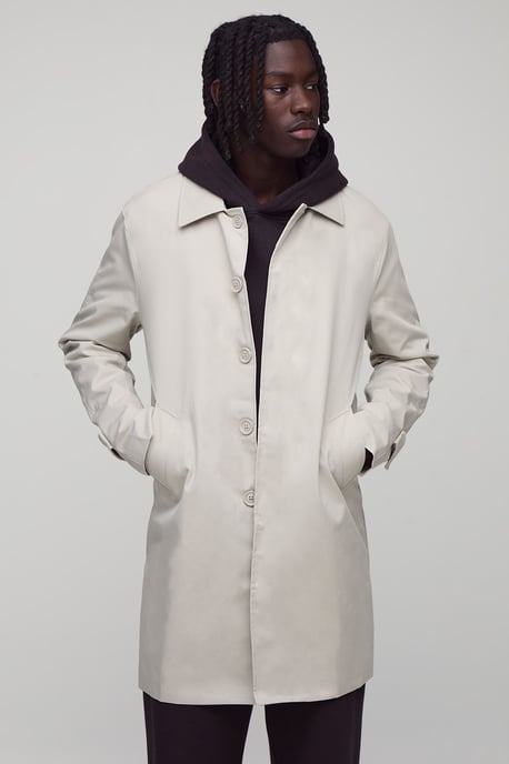 Single Breasted Poly Twill Mac Jacket - Image 3