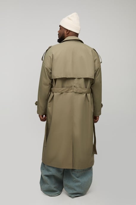 Plus Oversized Fit Double Breasted Trench Coat - Image 2