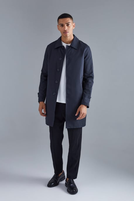 Single Breasted Poly Twill Mac Jacket - Image 1