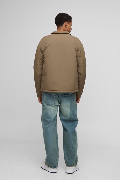 Regular Fit Crinkle Peached Nylon Pocket Harrington Jacket - Image 2