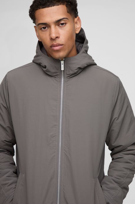 Regular Fit Hooded Crinkle Peached Nylon Jacket - Image 3