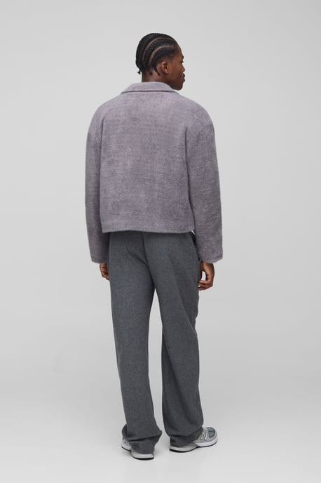 Boxy Fit Textured Harrington Jacket - Image 2