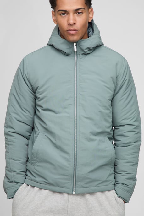Regular Fit Hooded Crinkle Peached Nylon Jacket - Image 1