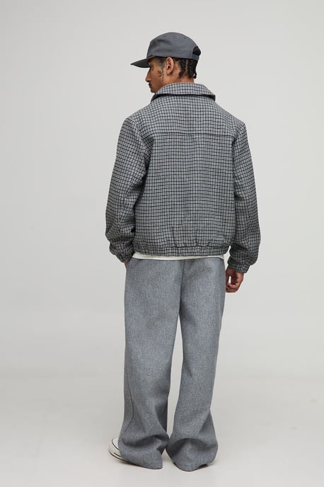 Regular Fit Micro Check Pocket Harrington Jacket - Image 2