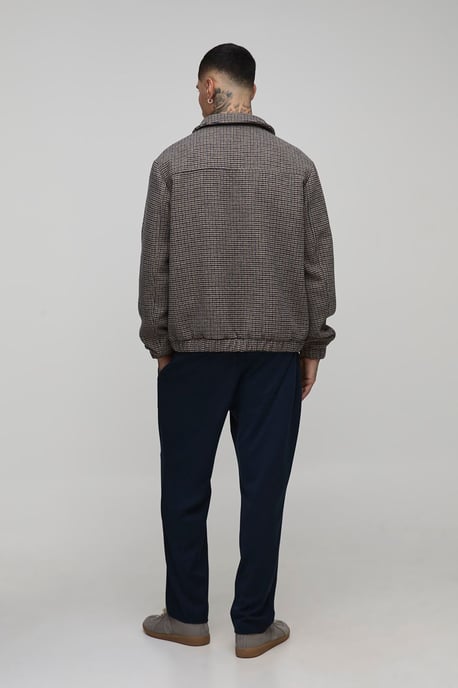 Tall Check Boxy Regular Fit Harrington Jacket - Image 2