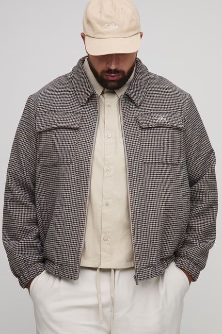 Plus Check Boxy Regular Fit Harrington Jacket - Image 1