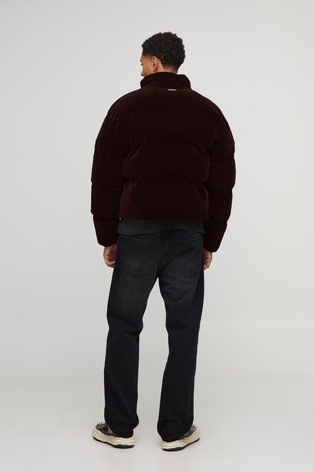 Boxy Fit Velour Funnel Neck Puffer Jacket - Image 2