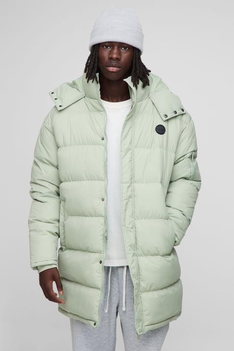 Regular Fit Hooded Longline Puffer Jacket - Image 1