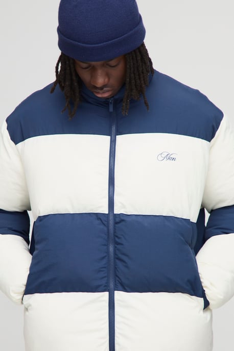 Oversized Colour Block Panelled Puffer Jacket - Image 3