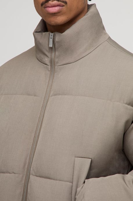 Boxy Fit Woven Padded Funnel Neck Puffer Jacket - Image 3