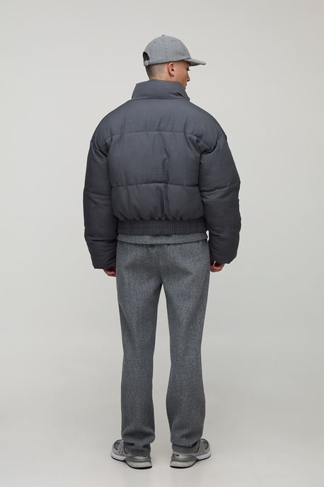 Boxy Fit Woven Padded Funnel Neck Puffer Jacket - Image 2