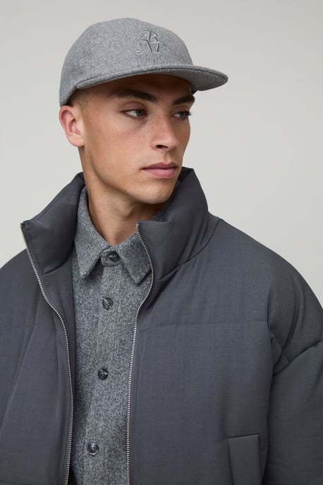 Boxy Fit Woven Padded Funnel Neck Puffer Jacket - Image 3