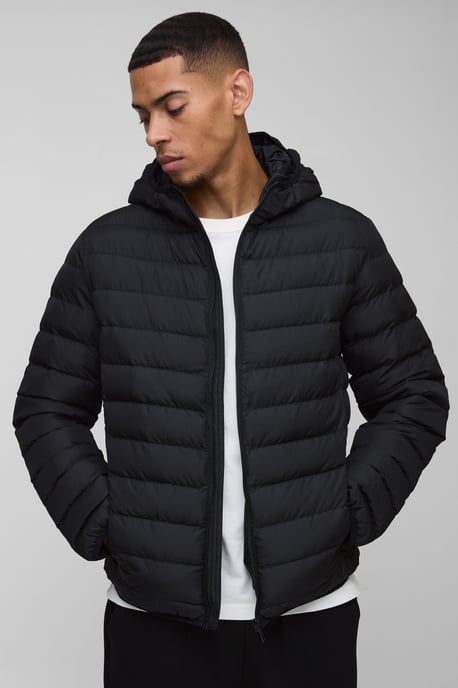 Regular Fit Quilted Zip Through Hooded Jacket - Image 1