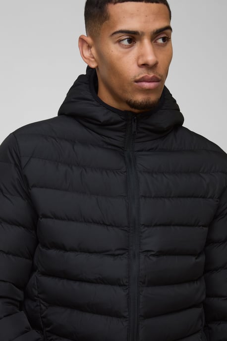 Regular Fit Quilted Zip Through Hooded Jacket - Image 3