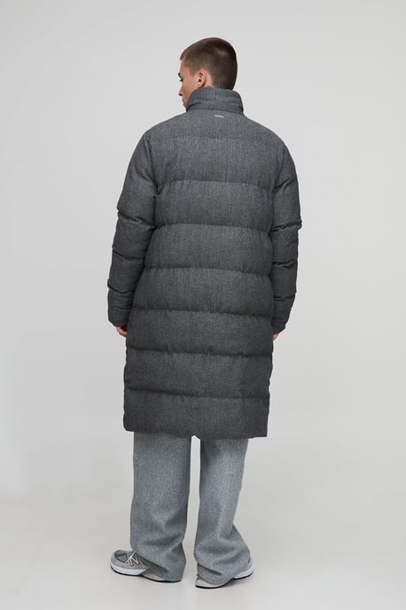 Regular Fit Check Longline Puffer Jacket - Image 2