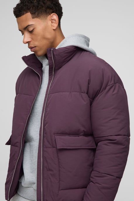 Boxy Fit Extreme Filled Funnel Neck Puffer Jacket - Image 3