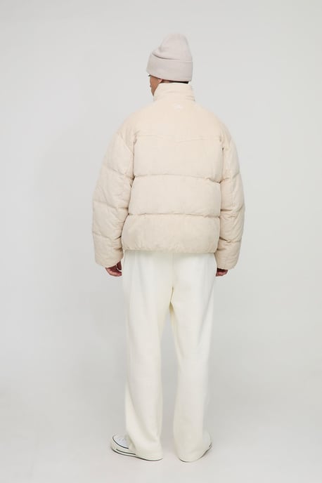 Regular Fit Western Yoke Detail Cord Funnel Neck Puffer Jacket - Image 2