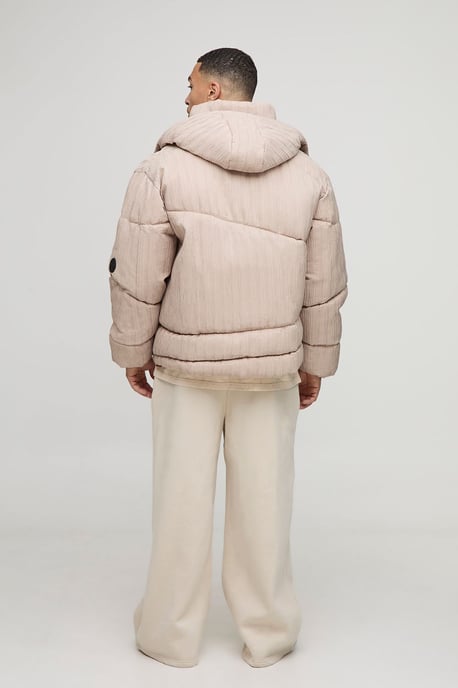 Oversized Fit Textured Hooded Puffer Jacket - Image 2