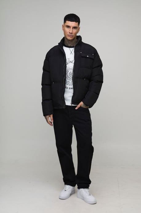 Tall Regular Fit Nylon Carpenter Funnel Neck Puffer Jacket - Image 4